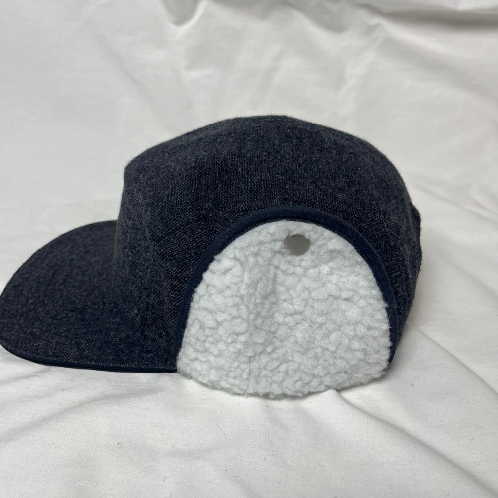 New KC Royals Trapper Hat Navy Blue Sherpa Ear Flap Snapback Wool Blend Baseball - Picture 7 of 8